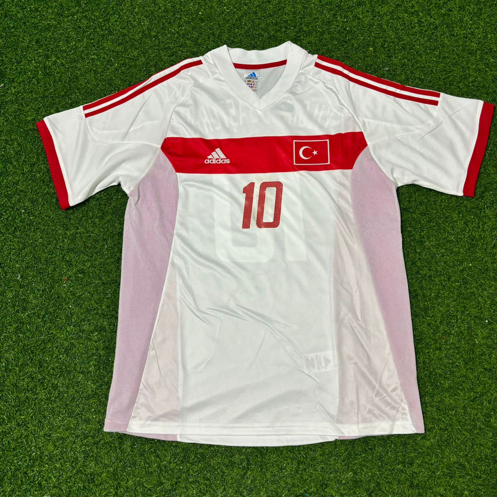 Yıldıray Baştürk Turkey Türkiye 2002 World Cup White Retro Football Jersey – Front View