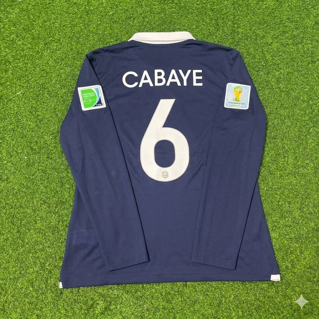 2014 France World Cup Yohan Cabaye #6 Long Sleeve Football Jersey – Back View