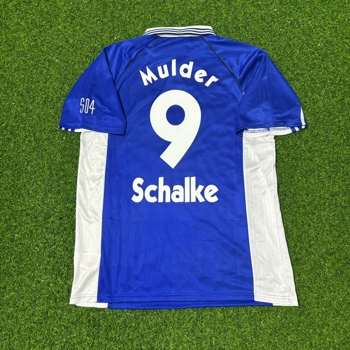 Schalke 04 1999/2000 Blaues Heimtrikot Retro – Youri Mulder FC – Back View