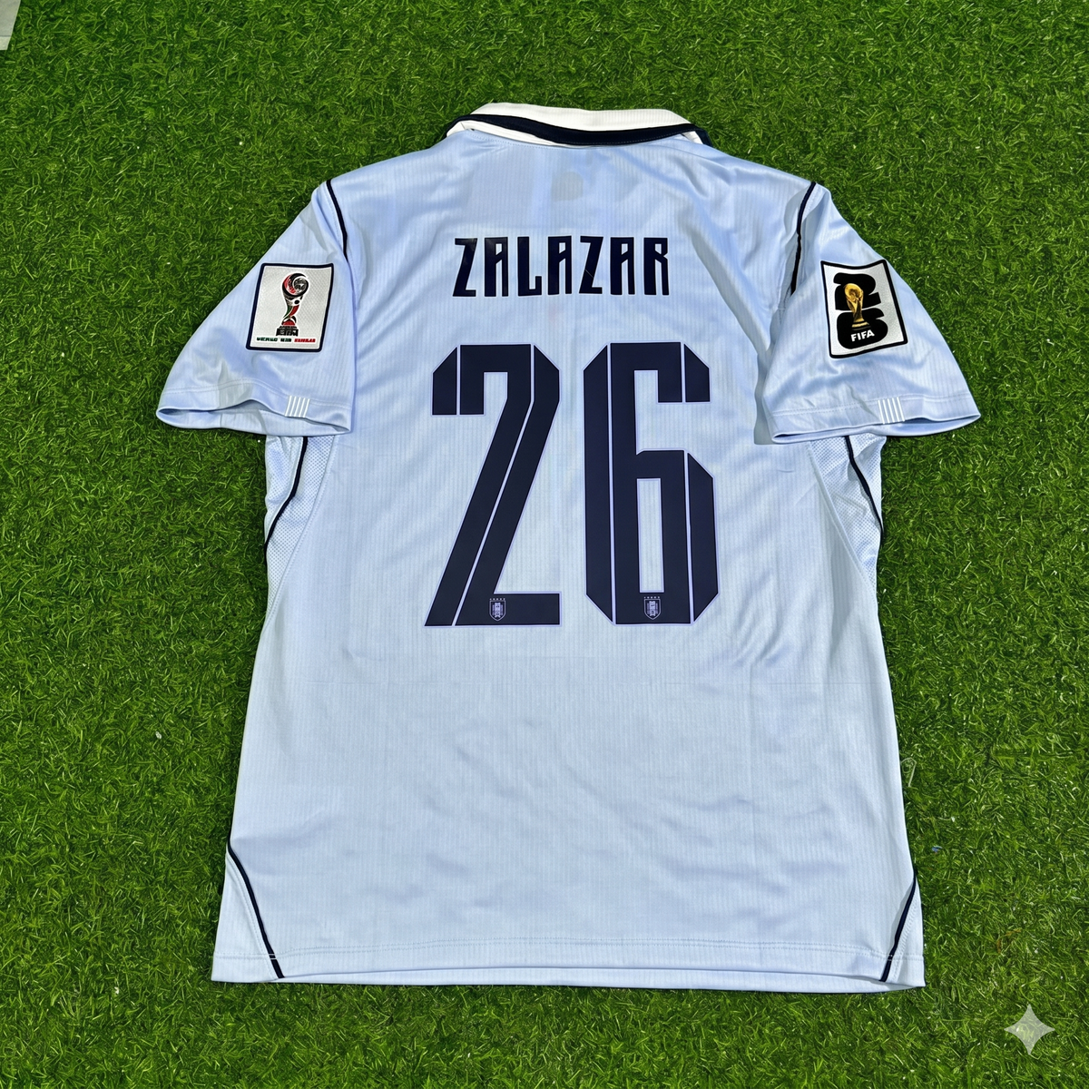 Uruguay 2026 World Cup Home Sky Blue Jersey – Rodrigo Zalazar #26 – Back View