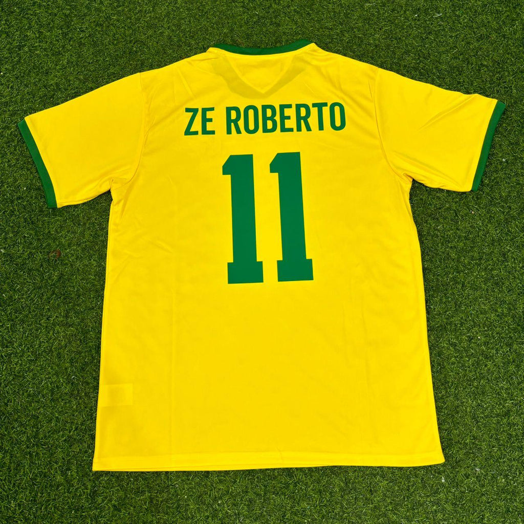 Brazil Retro Home Football Jersey – Ze Roberto – Back View