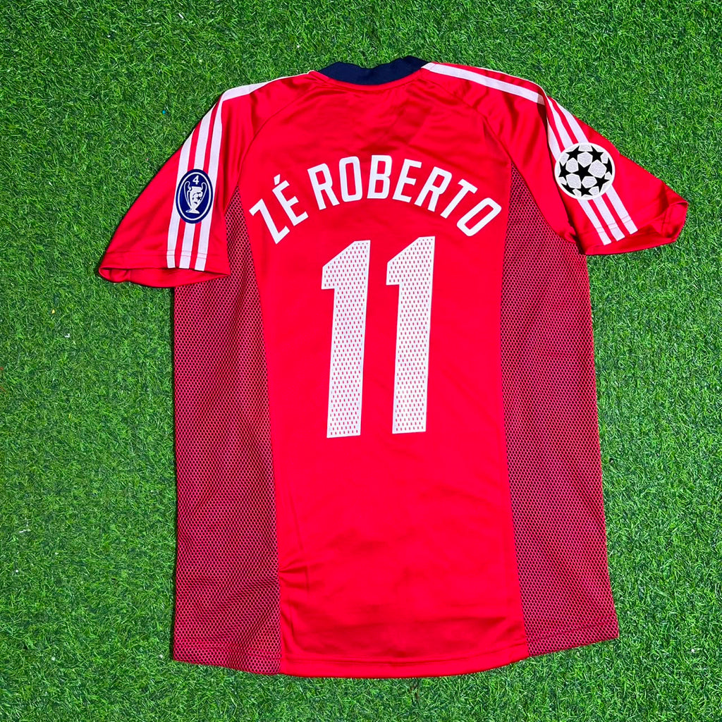 Bayern München 2002/2003 Season Home Red Retro Jersey – Ze Roberto – Back View