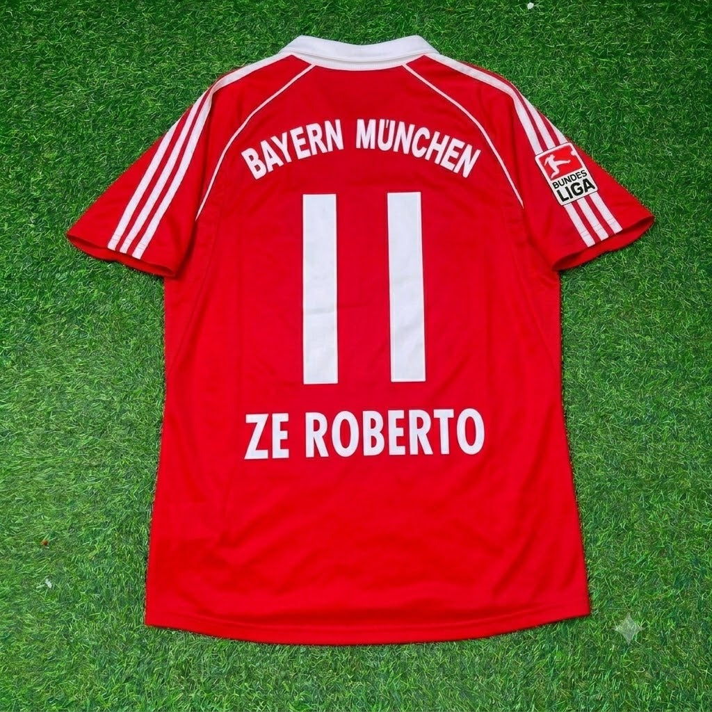 Ze Roberto Bayern Munich 2005 06 Bundesliga Red Home Retro Football Jersey – Back View