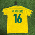 Brazil 1998 World Cup Retro Jersey – Zé Roberto #16 – Back View