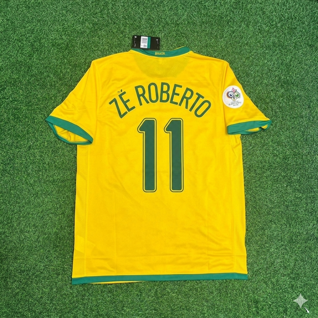 Ze Roberto #11 Brazil 2006 World Cup Jersey – Back View