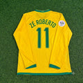 Ze Roberto #11 Brazil 2006 World Cup Long Sleeve Football Jersey – Back View