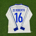1998 Brazil World Cup Ze Roberto Long Sleeve Retro Football Jersey – Back View