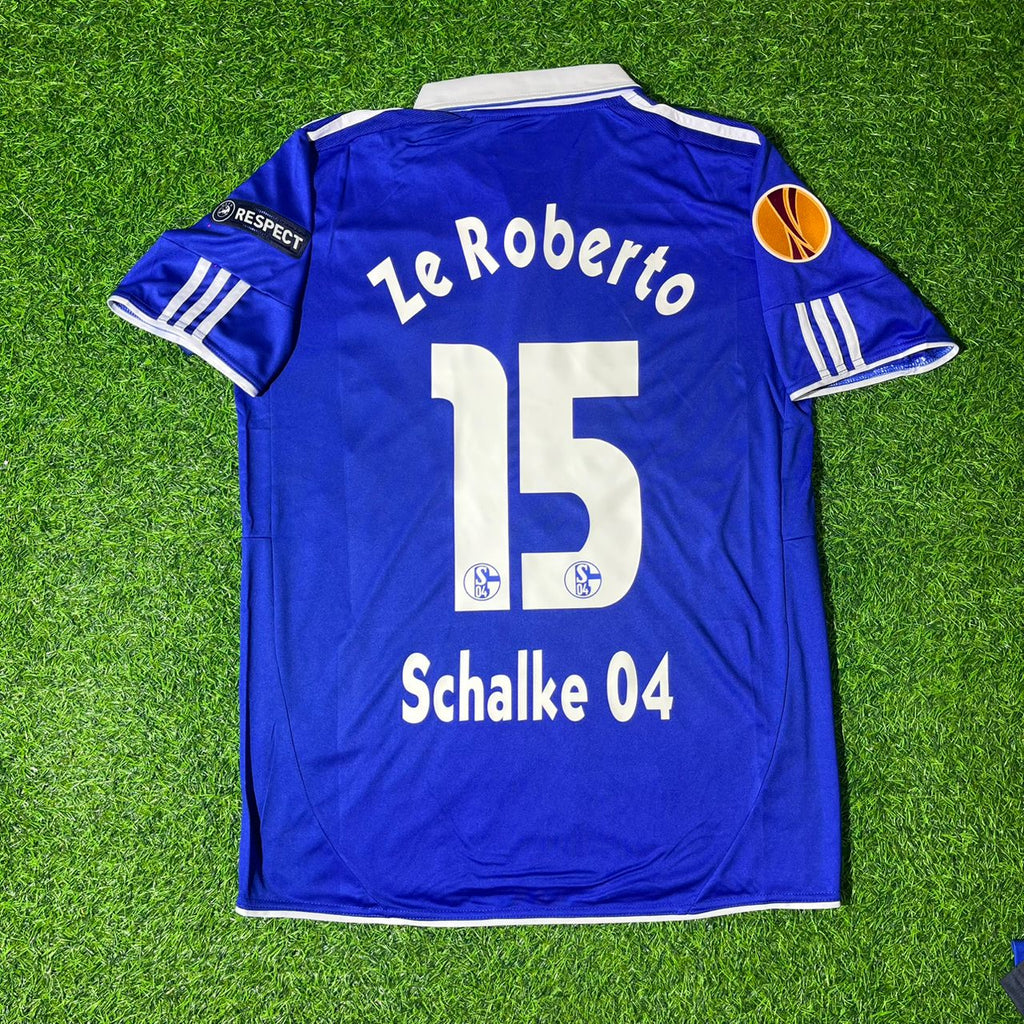 Ze Roberto Schalke 04 2011 2012 Retro Uefa Patch Football Jersey – Back View