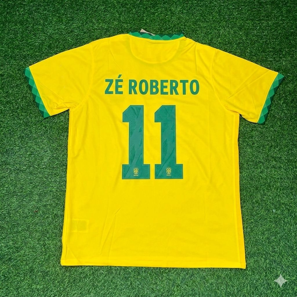 Ze Roberto Brazil Football Retro Football Jersey – Back View