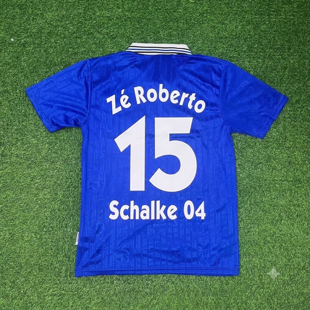 Ze Roberto Schalke 04 Heim Retro Fußballtrikot Jersey – Back View