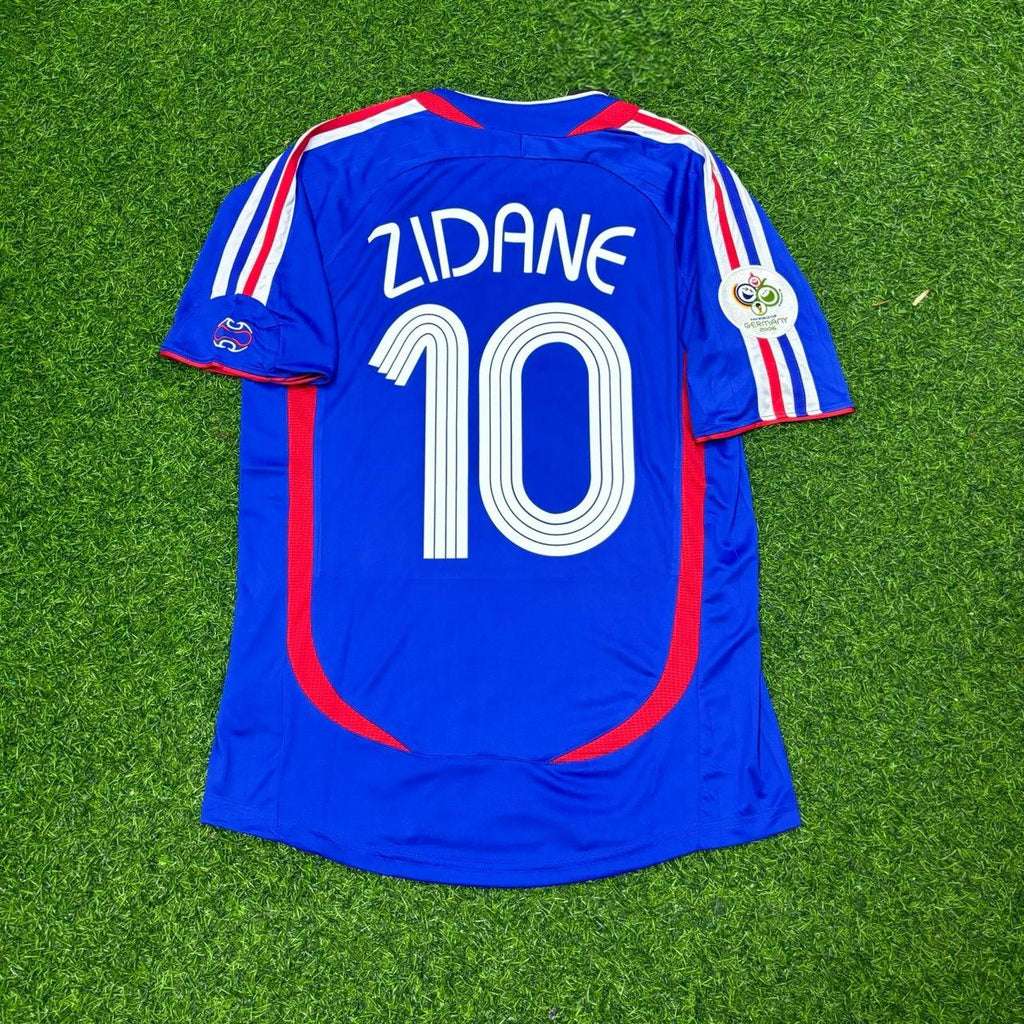 Zinedine Zidane France 2006 World Cup Blue Retro Kit – | | – Back View