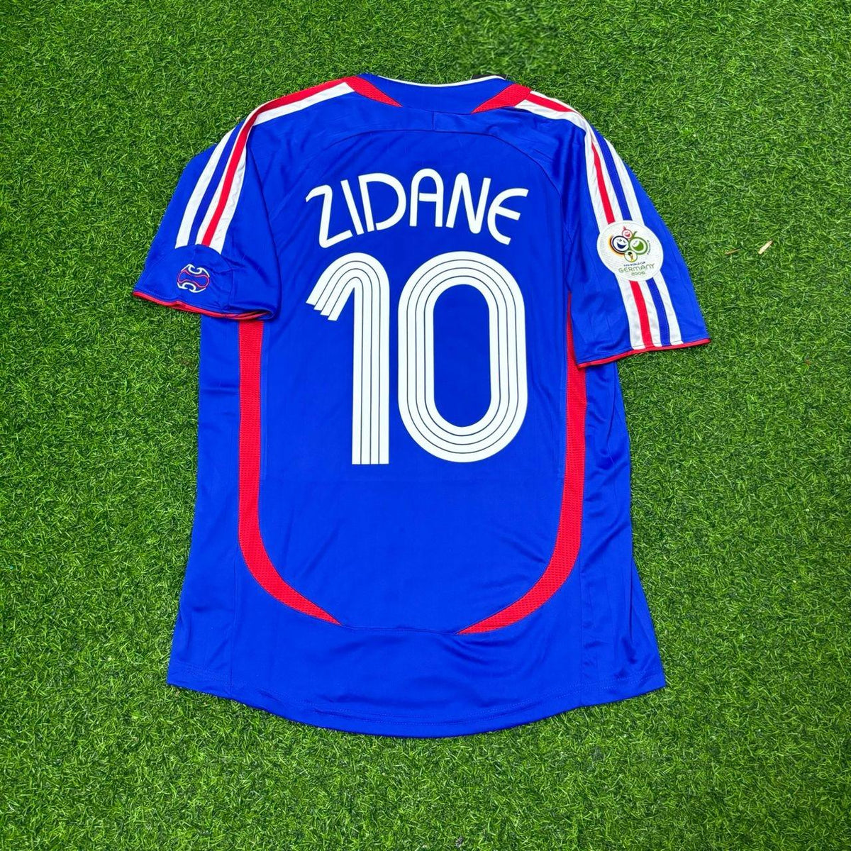 Zinedine Zidane France 2006 World Cup Blue Retro Kit – | | – Back View