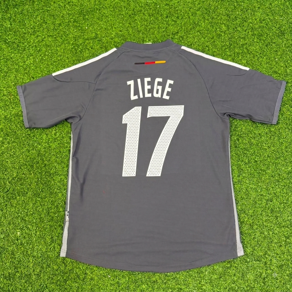 Christian Ziege Germany 2002 World Cup Gray Special Retro Football Jersey – Back View