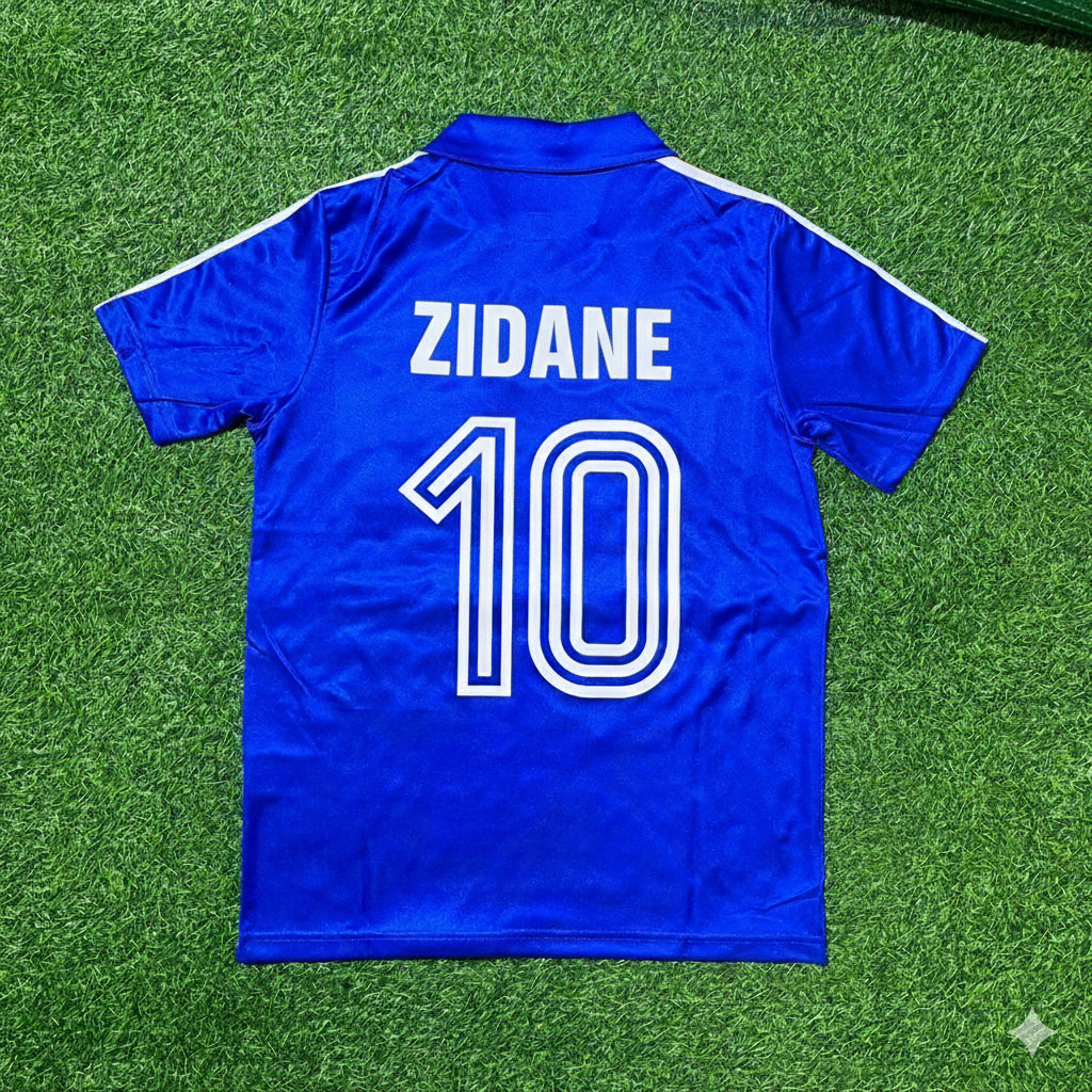 France World Cup Retro Football Jersey Retro – Zinédine Zidane – Back View