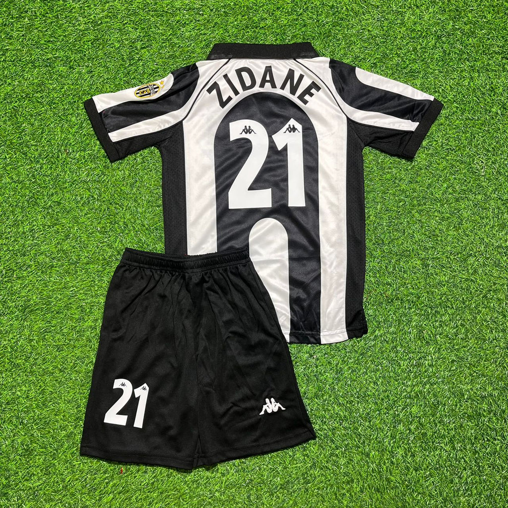 Juventus 1997 1998 Home Retro Kids Kit – Zinedine Zidane #21 – Back View