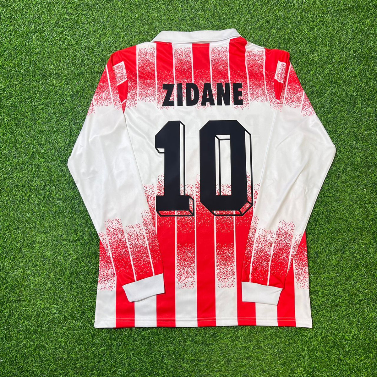 Zinedine Zidane Cannes 1990/92 Retro Long Sleeve Football Jersey – Back View