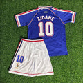 1998 Zinedine Zidane France Home Kids Kit Football Jersey for Children – Back View