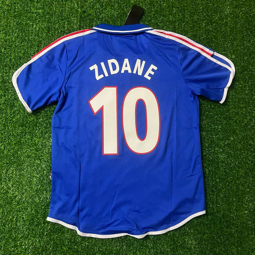Zinedine Zidane France EURO 2000 2002 Retro Football Jersey – Back View