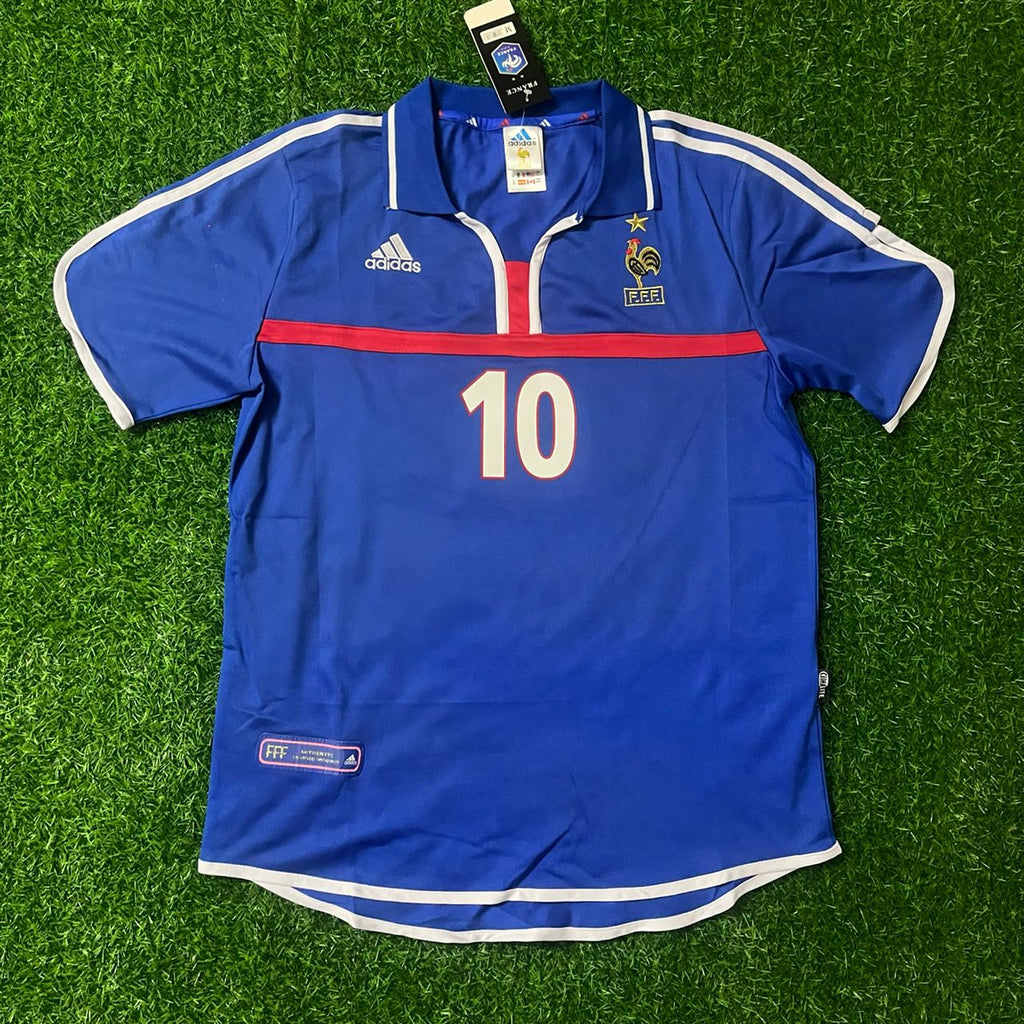 Zinedine Zidane France EURO 2000 2002 Retro Football Jersey – Front View