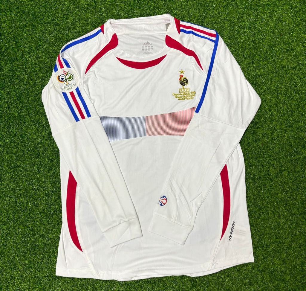 France 2006 World Cup Final Long Sleeve White Retro Kit – Back View