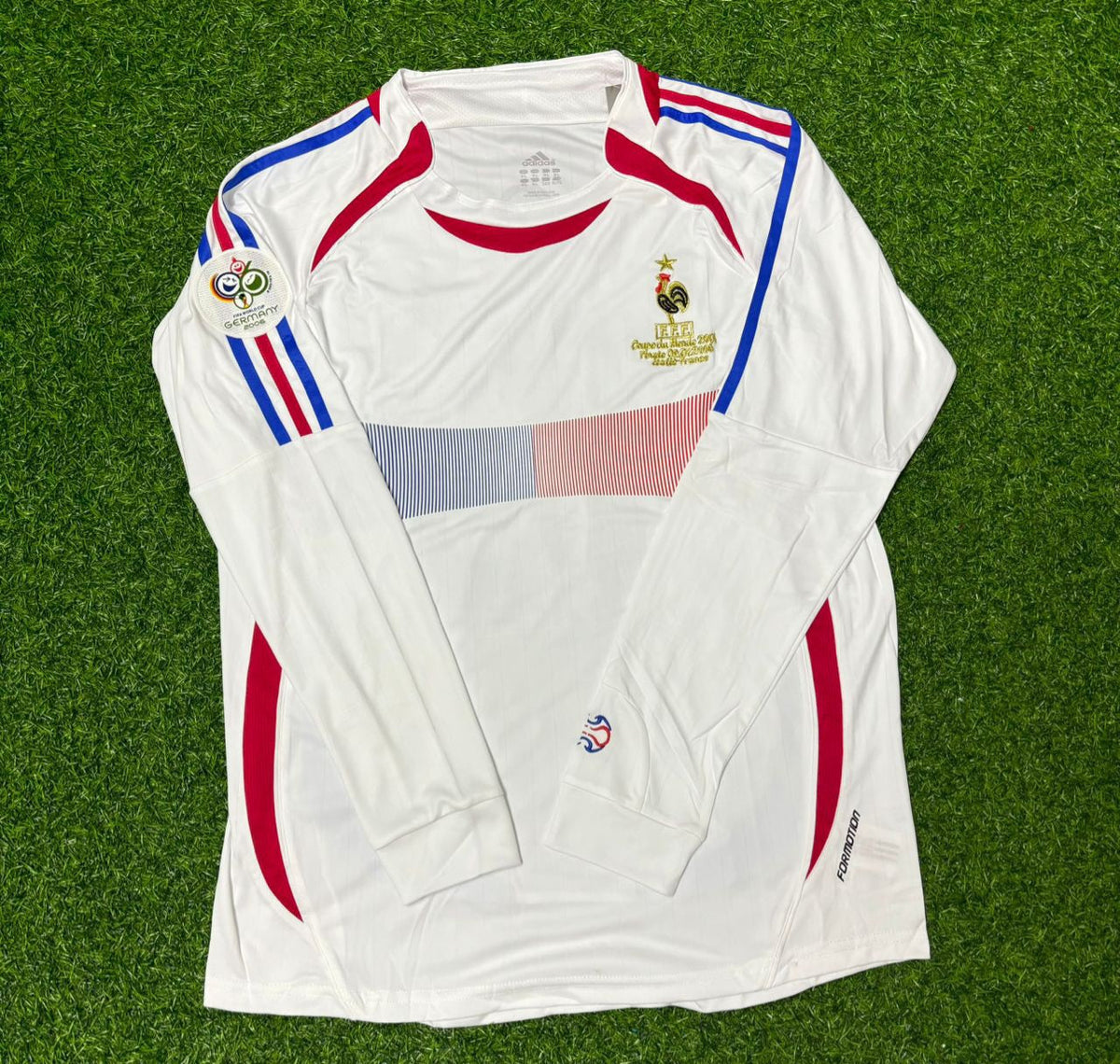 France 2006 World Cup Final Long Sleeve White Retro Kit – Back View