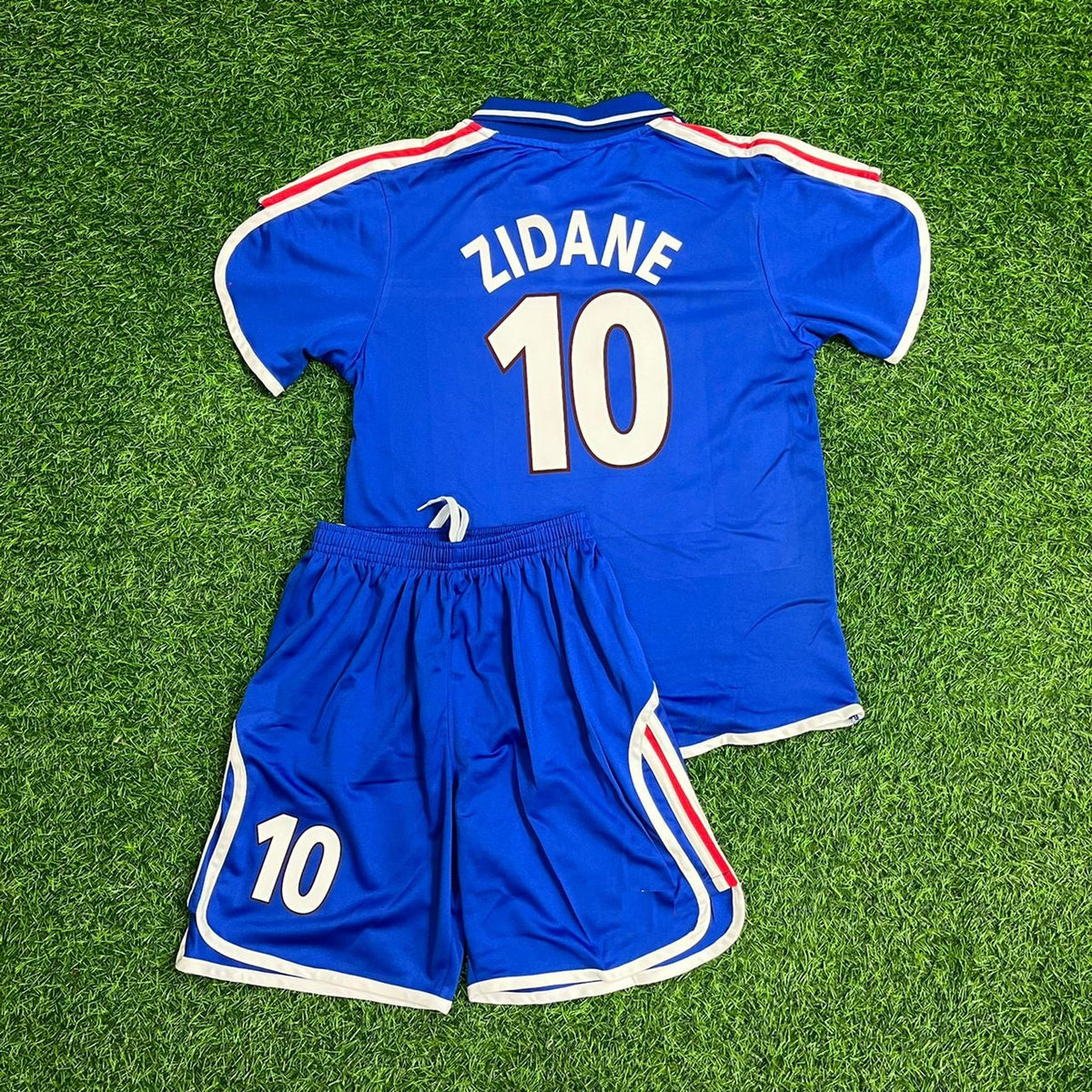 Zinedine Zidane France EURO 2000 2002 Retro Kids Jersey – Back View
