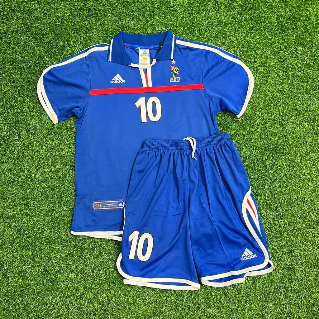 Zinedine Zidane France EURO 2000 2002 Retro Kids Jersey – Front View