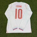 Zinedine Zidane France Away Long Sleeve Retro Football Jersey – Back View