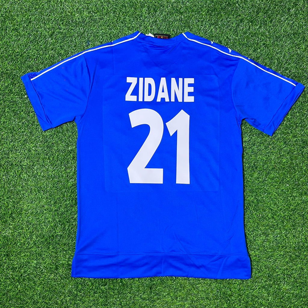 1999/00 Zinedine Zidane Juventus Blue Retro Football Jersey Collection – Back View