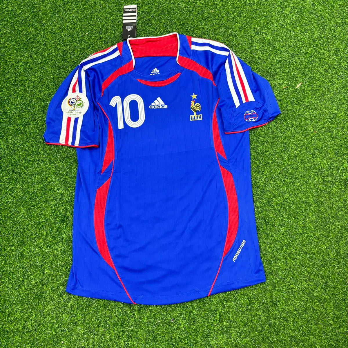 Zinedine Zidane France 2006 World Cup Blue Retro Kit – | | – Front View