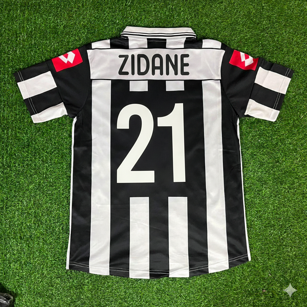 2001 Zinedine Zidane Juventus 2002 Season Retro Football Jersey – Back View