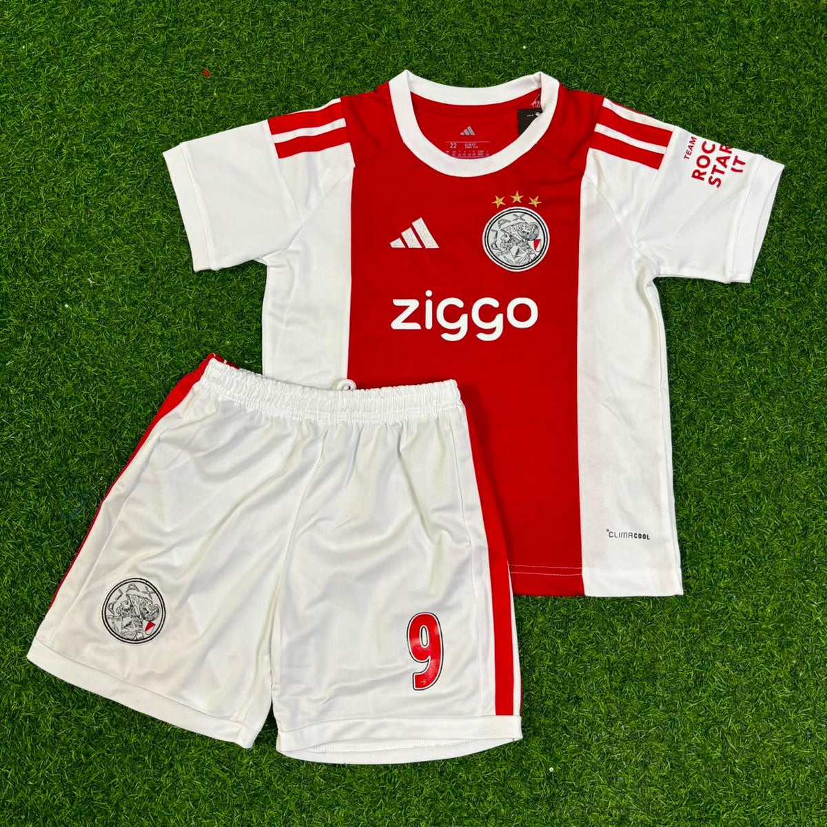 Ajax White Kids Retro Football Jersey – Zlatan Ibrahimović – Front View