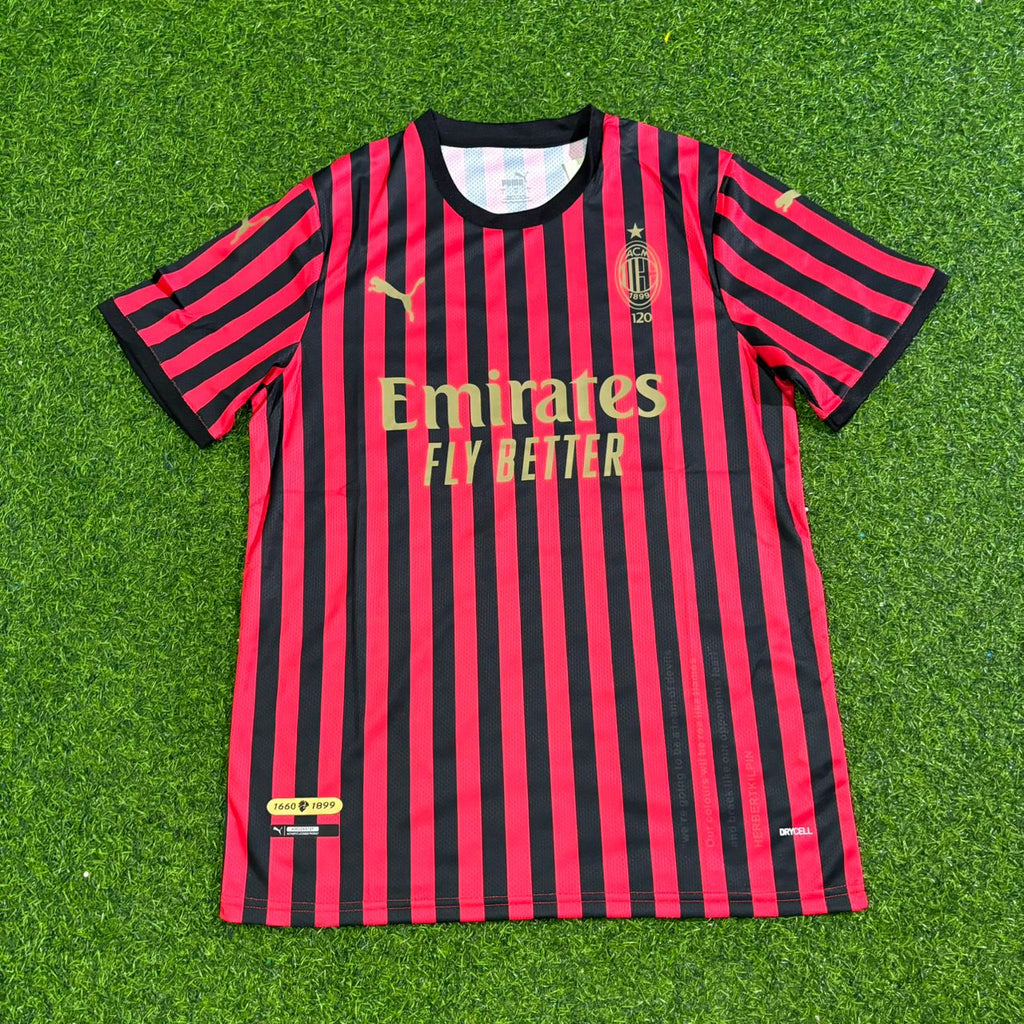 Keisuke Honda AC Milan 120th Anniversary Special Golden Retro Football Jersey – Front View