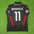 2011/12 Zlatan Ibrahimović AC Milan Red & Black Retro Football Jersey Collection – Back View