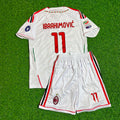 Zlatan Ibrahimović #11 Milan 2011-2012 White KIDS Away Retro Football Jersey – Back View
