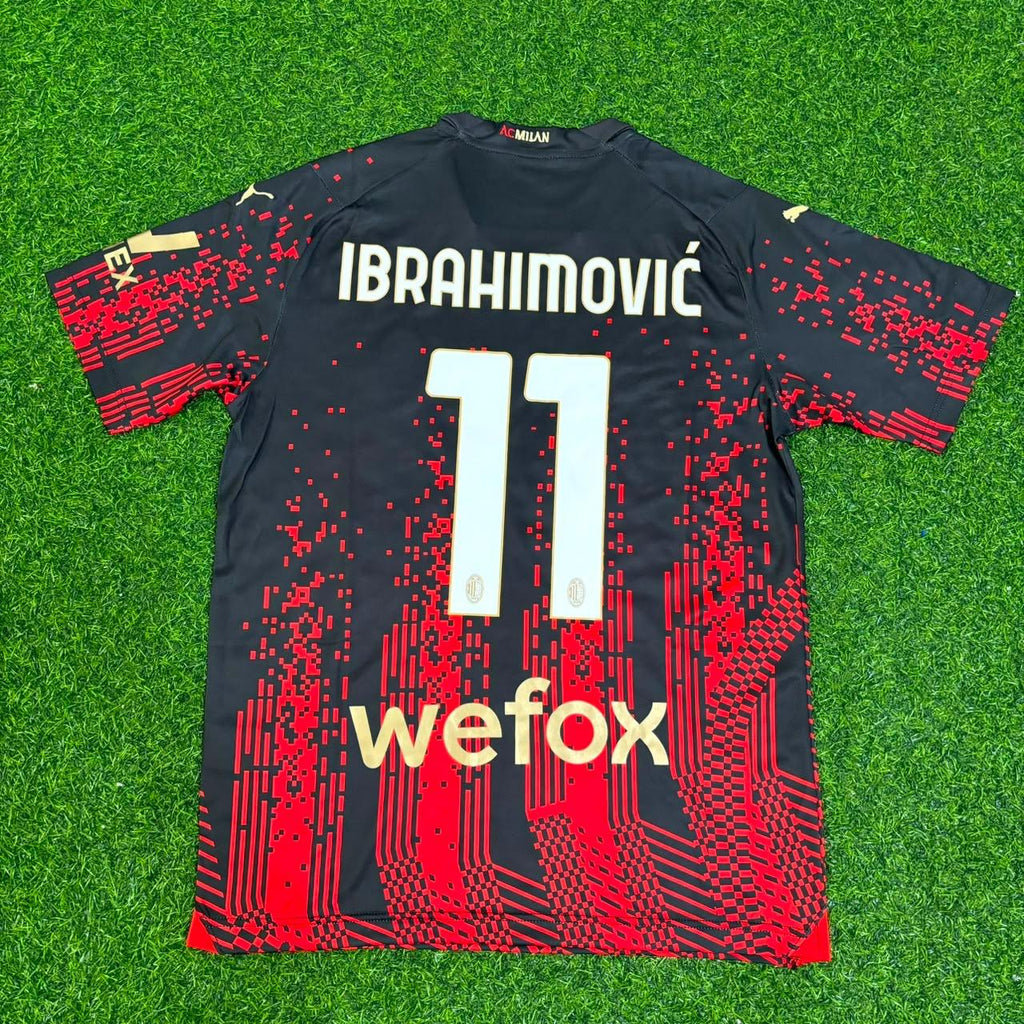Zlatan Ibrahimovic Ac Milan 2022/2023 Season Third Retro Jersey – Back View