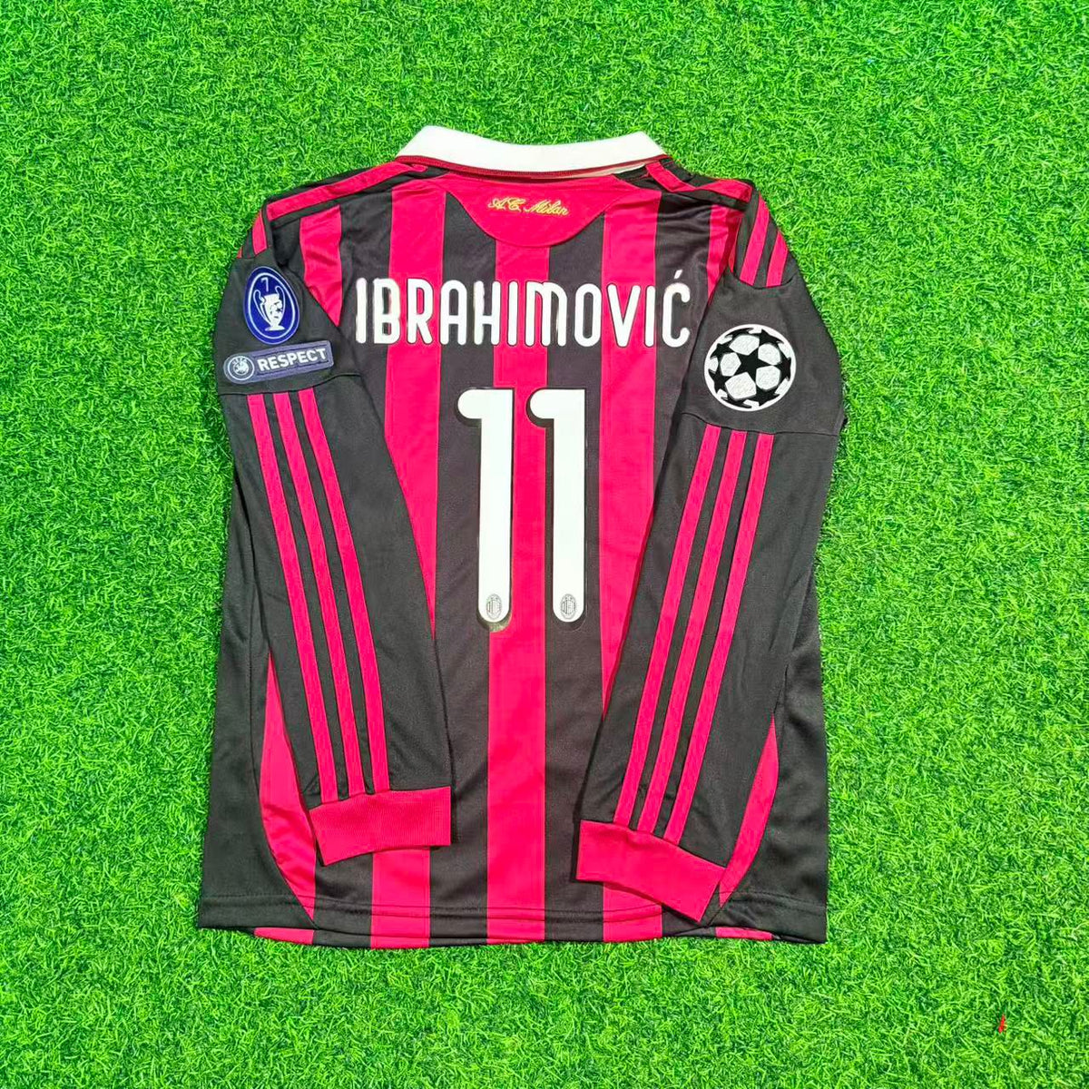 AC Milan Long Sleeve Football Jersey – Zlatan Ibrahimovic – Back View