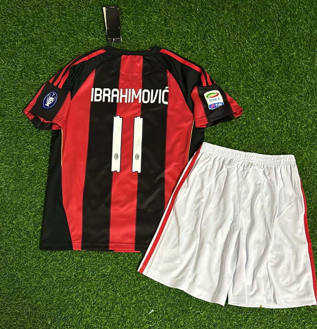 Zlatan Ibrahimovic AC Milan Retro Kids Football Jersey – Back View