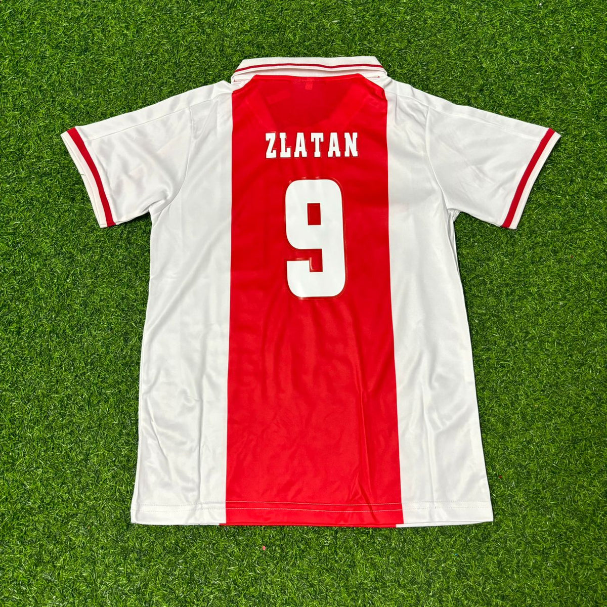Zlatan Ibrahimović Ajax 2000s White Retro Football Jersey – Back View