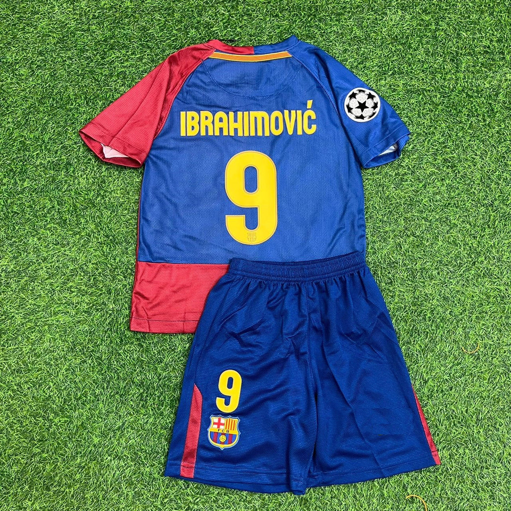 2009 Zlatan Ibrahimović Barcelona Final Retro Kids Football Jersey Collection – Back View