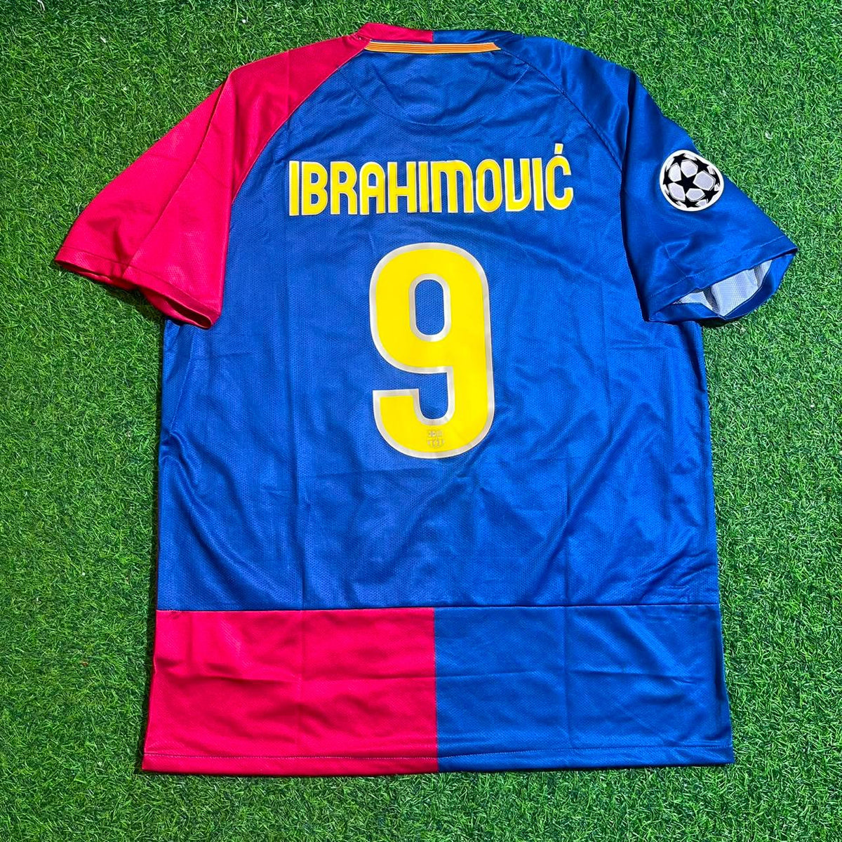 Zlatan Ibrahimovic 9 – Barcelona 2009 Final Retro Kit Jersey – | | – Back View