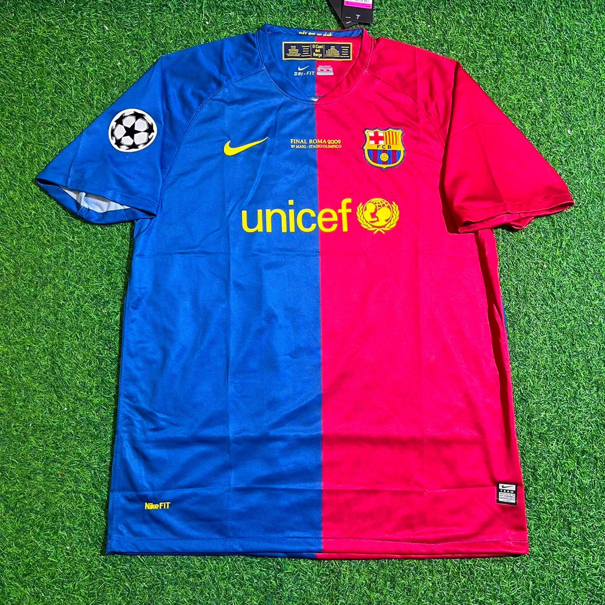Zlatan Ibrahimovic 9 – Barcelona 2009 Final Retro Kit Jersey – | | – Front View