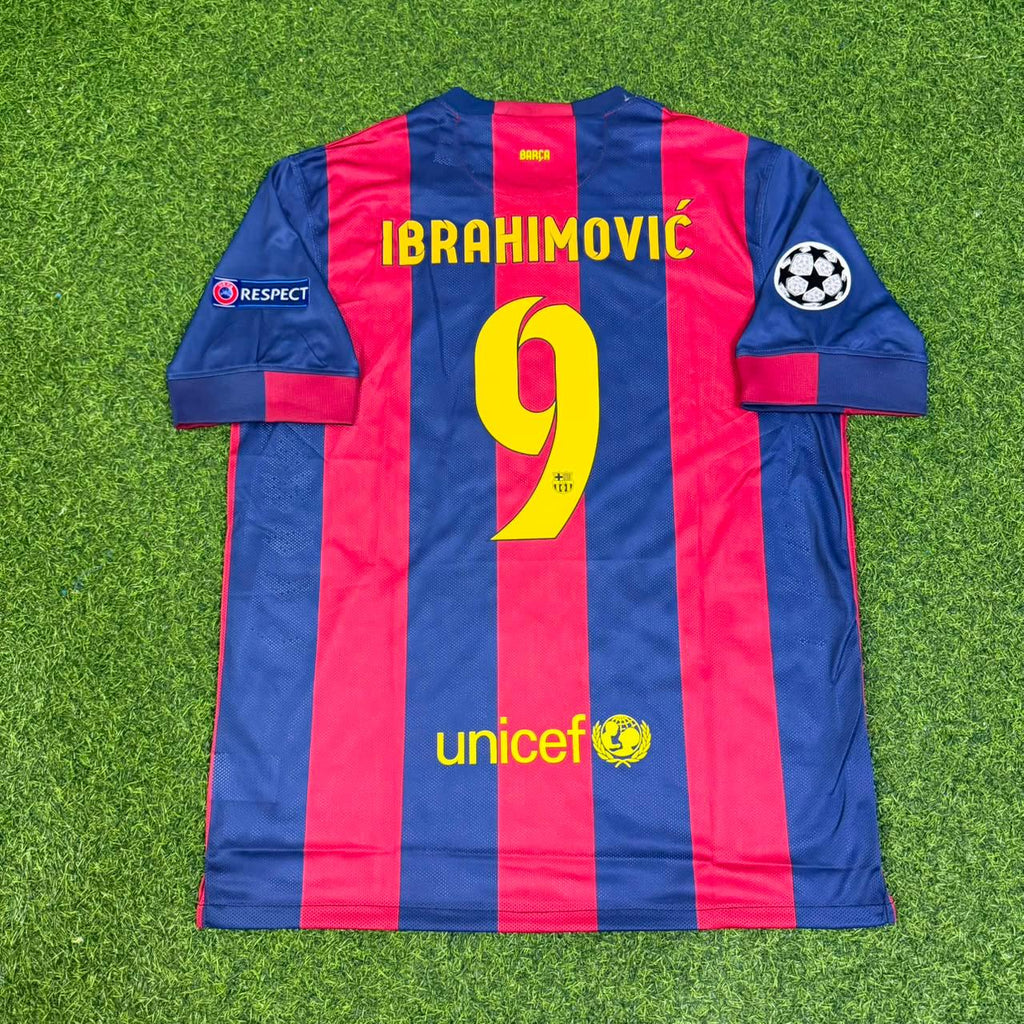 Zlatan Ibrahimovic Barcelona Retro Champions League Jersey – Back View