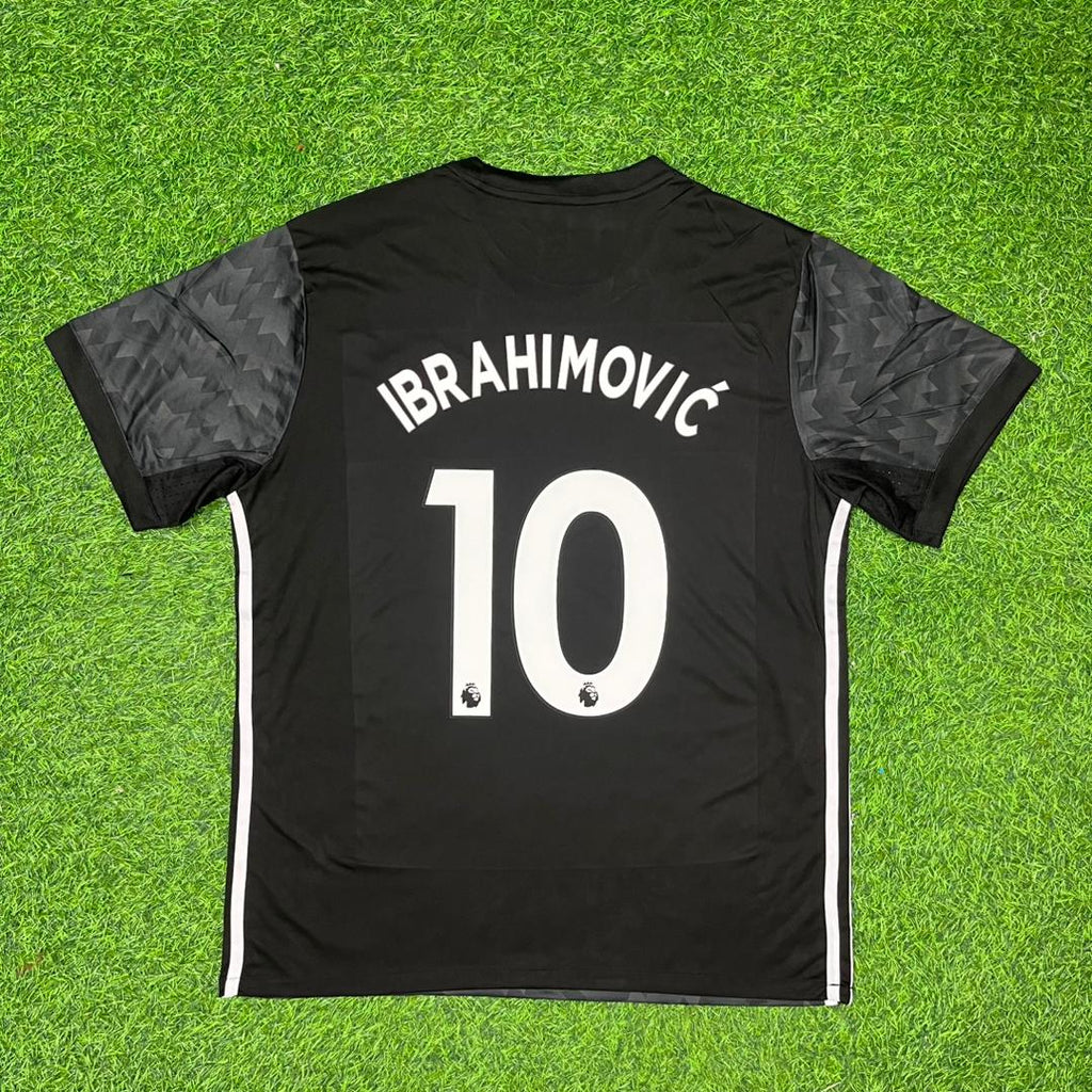 2017/18 Zlatan Ibrahimovic Manchester United Black Retro Football Jersey – Back View