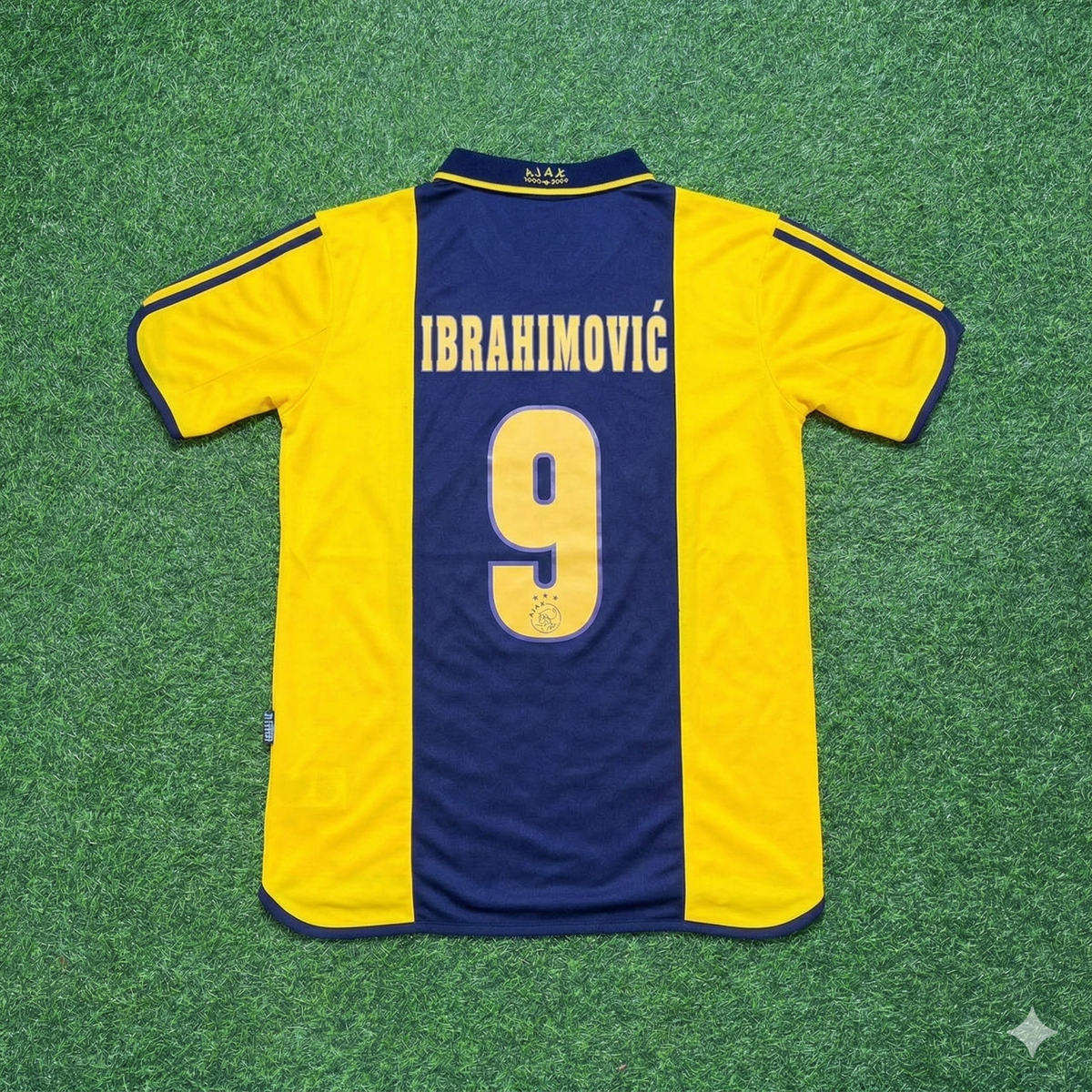 Ajax Retro Yellow Football Jersey – Zlatan Ibrahimovic – Back View