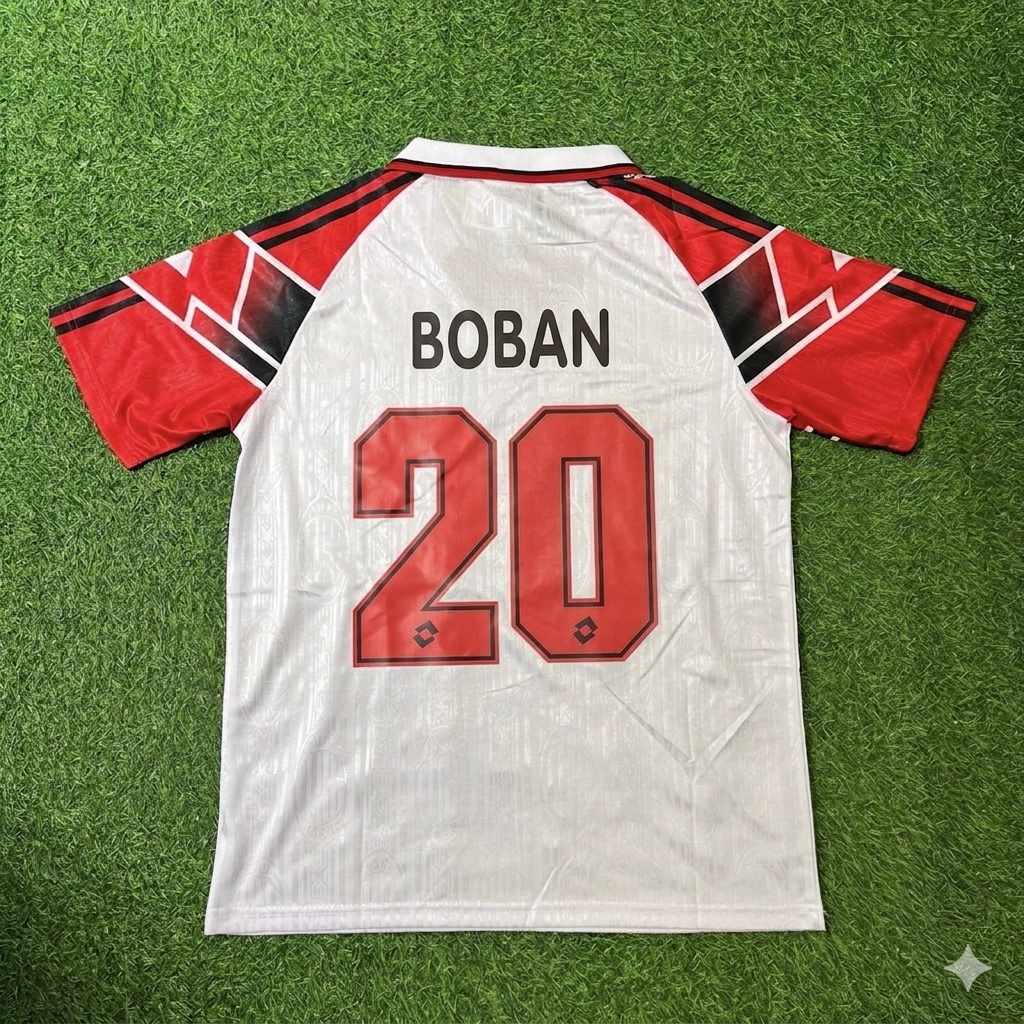 AC Milan 1997 Away Retro Football Jersey – Zvonimir Boban #20 – Back View